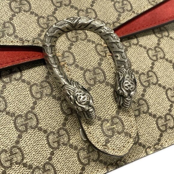GUCCI Dionysus/GG Blooms Beige Ebony Red PVC Suede Shoulder Bag 632-080925 - Picture 8 of 14